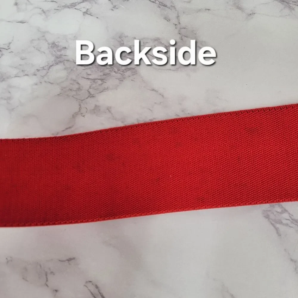 Vintage 80s Red Stretch Belt with Hammered Metal Gold Buckle Red Gem